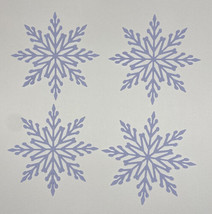4 Snowflake Die Cuts Scrapbook Cards Paper Piecing 3.75&quot; Violet - £1.29 GBP