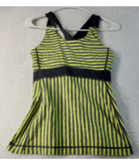 Lululemon Tank Top Womens Size 6 Gray Yellow Striped Wide Straps Round N... - £14.72 GBP