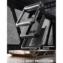 For Moto Razr Plus 2023 Case Shockproof Cover Built-In Kickstand Gun Metal - £48.19 GBP