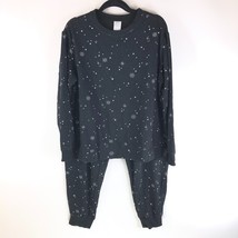 Stars Above Womens Pajama Set Top Jogger Pants Geometric Black XL - £15.41 GBP