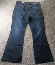 Gap 1969 Long &amp; Lean Flare Jeans Women Dark Wash Size 14R 36x31 Y2K Deni... - $34.64