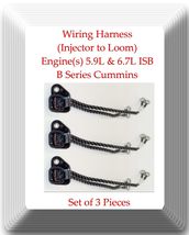 Set of 3 Wiring Harness Injector to Loom Fits:Cummins 5.9L &amp; 6.7L ISB B-Series - £105.28 GBP