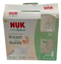 NUK Simply Natural Bottles with Safe Temp Bottles Medium Flow 9 oz , Pack of 3 - £12.02 GBP