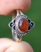 size 6 STERLING SILVER womens ring .925 Estate Sale! gothic Orange Spessartite? - $39.99