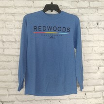 Alstyle T Shirt Mens Small Blue Long Sleeve Crew Neck Redwoods California - $15.98