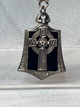 Vtg Catholic War Veterans Of USA CWV Celtic Cross Sterling Tie Bar Chain - £39.06 GBP
