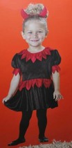 Girls Devil Black Red Dress &amp; Headband 2 Pc Toddler Halloween Costume-12/18 mths - £9.49 GBP