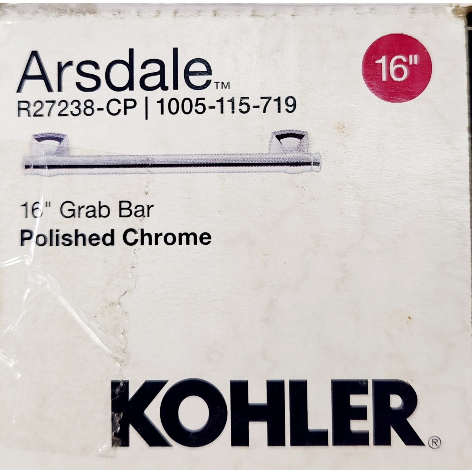Kohler R27238-CP Arsdale 16" Grab Bar - Polished Chrome Item image 5