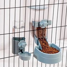 Hanging Pet Food Bowl Dispenser Cage Feeder Dog Cat Water Bottle Food Co... - £14.57 GBP+