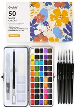 Watercolor Paint Set Great for Painting 50 Colors Detail Paint Brush Included Ar - £31.82 GBP