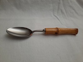 Vintage Mid-Century Modern MCM Stainless Japan Bamboo Flatware Soup Spoon - $14.83