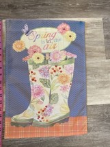 12x18&quot; Welcome Garden Flag Rain boots Banner Outdoor Deco Decoration Spring - $5.89
