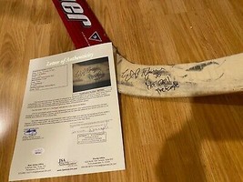 RARE Chicago Blackhawks ED BELFOUR AUTO GAME USED GOALIE Stick JSA LOA C... - £949.62 GBP