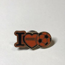 Vintage I Love Indoor Soccer Lapel Pin sport brooch ball heart - £11.00 GBP