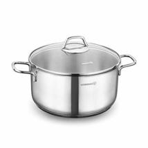 LaModaHome Korkmaz Stainless Steel Stock Pot with See Through Glass Lid, Dishwas - £87.31 GBP
