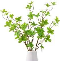 Heleze Artificial Plants Branches Leaf Touch Realistic,Adjustable, 26.3&quot; 3 Pcs - £29.89 GBP