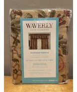 Waverly Home Imperial Dress Antique  Scalloped Unlined Valance Brown Floral - $24.74