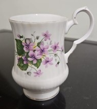 Royal Windsor Fine Bone China Violet Gold Lined Curved Handle Coffee Mug... - $9.89