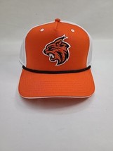 Cap America Roped Wildcat Lynx Logo Orange/White Embroidered Mesh Snapback Hat - $12.75