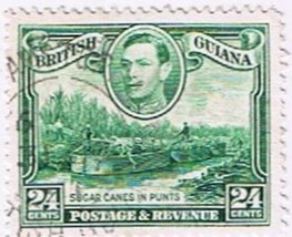 Stamps British Guiana King George VI Sugar Canes In Punts 24 Cent Value ... - $2.16