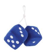3&quot; x 3&quot; Blue Plush Fuzzy Dice Hanging Rear View Mirror Vintage Hotrod St... - $186.26 MXN
