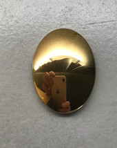 Gold Hematite Oval Cabochon, 40x30mm, shiny, mirror shine, cab 30x40mm - £3.98 GBP