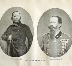 1914 United Italy Victor Emannuel II Garibaldi WW1 War Print Antique Mil... - $523.58 MXN