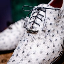 Criss Genuine Ostrich Quill Dress Oxford Shoes Newspaper image 11