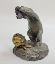 Vtg Philip Kraczkowski Worcester Pewter Bear &amp; Beehive Sculpture Figurine 75 - £23.41 GBP