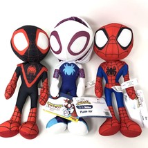 Set of 3 Spidey His Amazing Friends: Ghost Spidy, Spiderman, Miles Morales 15&quot; - £46.82 GBP