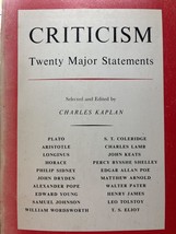 1964 PB Criticism : Twenty Major Statements by Selected and Edited By Ch... - £10.77 GBP