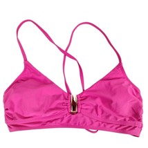 Time and Tru Womens XL Ruched Bikini Top Pink Summer Fuchsia - £11.66 GBP