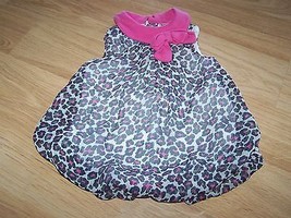 Infant Size 3 Months Baby Essentials Cheetah Print One-Piece Romper Dress Pink  - £10.96 GBP