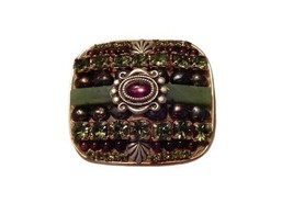 Michal Golan modernist ornate mixed materials multi colored brooch - £32.04 GBP