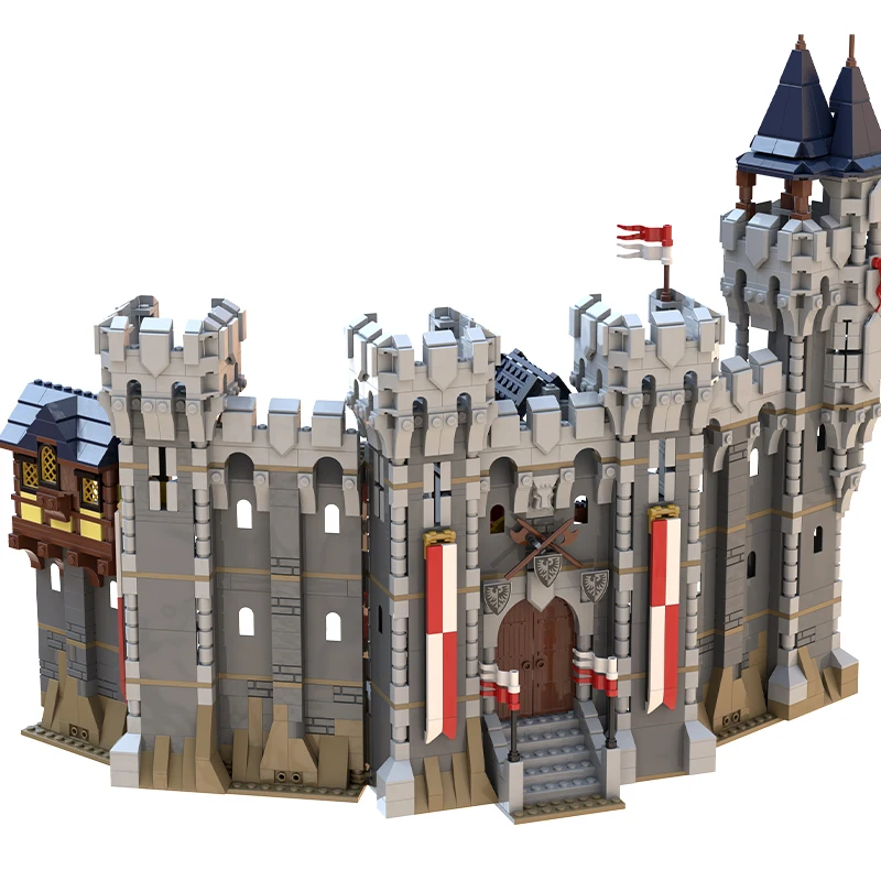 NEW 2155pcs MOC European Medieval Street View Black Falcon Castle DIY cr... - £180.77 GBP