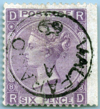 ZAYIX Great Britain 51a Used Abroad in Valparaiso 6p Victoria Plate 8 081022S03 - £111.99 GBP