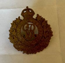 Royal Canadian Engineers Cap Badge ICast Brass Vintage Original WWII - $29.69