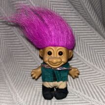 Russ Berrie TROLL kids collectible Troll doll camper Fisherman brown eye... - $8.30