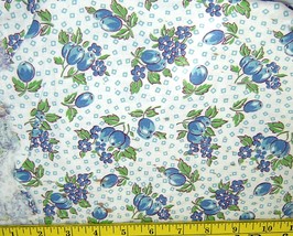 Vintage Feedsack Flour Sack Cotton Fabric 2 Matching White with Blueberries  - £35.67 GBP