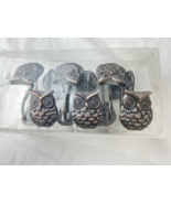 Owl Shower Curtain Hooks 12-Piece Copper Metal Plating Wild Bird Bath De... - £9.02 GBP