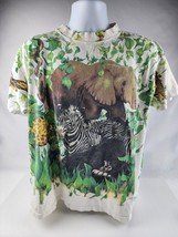 Vintage 1992 Wild Oats t-shirt Jungle Animals All over double-sided Size XL - $29.69