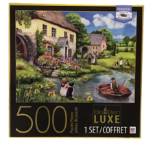 Big Ben Luxe Mill Cottage Jigsaw Puzzle 500 Pc Premium Blue Board Box Easel - $17.09