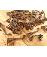 50 Rustic Cast Iron Coat Hat Wall Hooks Restore School Farm Towel Bath K... - $1,153.22 MXN