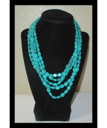 Vintage Lucas Lameth 5-Strand Turquoise 925 Statement Necklace 18-20&quot; - $752.48 MXN