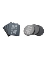 Funny Dad Gifts Best Effin Dad Ever Engraved Slate Coasters Set of 4 - £23.69 GBP