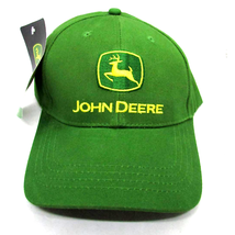 NEW Green Yellow Brushed Twill Hat Cap Baseball Tractor Farm LP14418 JD0... - $20.18