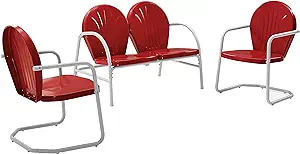 Crosley Furniture Griffith 3-Piece Metal Outdoor Conversation Set with L... - $542.99