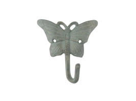 [Pack Of 2] Antique Seaworn Bronze Cast Iron Butterfly Hook 6&quot;&quot; - £37.75 GBP