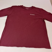 Columbia Men's Burgundy Cotton Long Sleeve Crewneck Graphic T-Shirt Size 2XL image 8