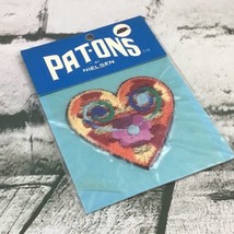 Vintage Nielsen Pat-Ons Transferable Heart Shaped Patch Crewel Embroidered - £7.78 GBP